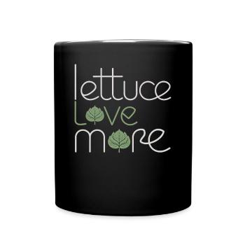 La laitue aime plus pour les végétariens végétaliens - Mug uni - noir - Devant