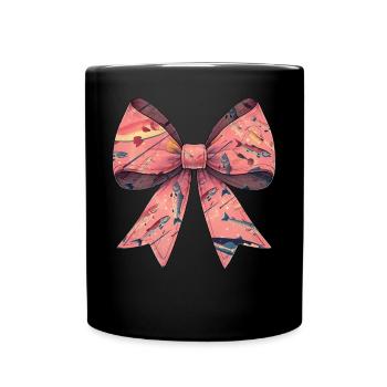Coquette Bogen Angeln Fischerei Fisch rosa - Tasse einfarbig - Schwarz - Vorne