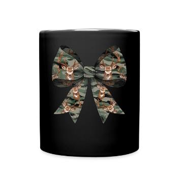 Coquette Bow Deer Hunting Hunter Camouflage Ribbon - Full Colour Mug - black - Front