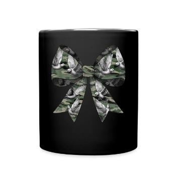 Coquette Bow Pigeon Hunting Hunter Camouflage Ribbon - Full Colour Mug - black - Front