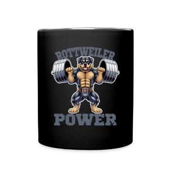 Rottweiler Power Gym Force de musculation - Mug uni - noir - Devant