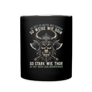 Viking Dad Father's Day Paternity Parent - Full Colour Mug - black - Front