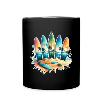 Surfen Surfer - Tasse einfarbig - Schwarz - Vorne