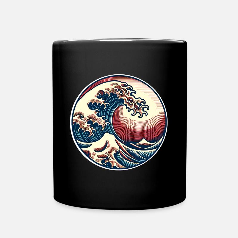 Welle - Tasse einfarbig - Schwarz