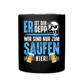 Junggesellenabschied Männer T-Shirt JGA Poltern - Tasse einfarbig - Schwarz - Vorne