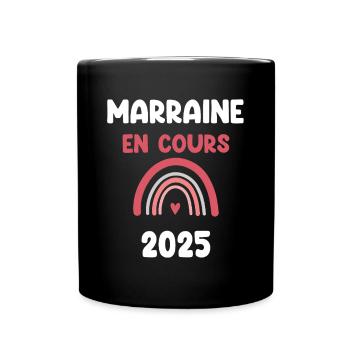 2025 marraine en cours annonce grossesse - Mug uni - noir - Devant