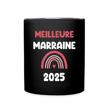2025 Patentante Beste Schwangerschaftsanzeige - Tasse einfarbig - Schwarz - Vorne
