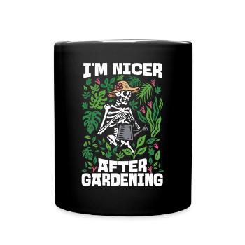Plant Lover Gardening Skeleton I'm - Tasse einfarbig - Schwarz - Vorne