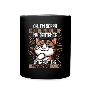 Sarcastic Cat Pose Funny Introvert - Full Colour Mug - black - Front