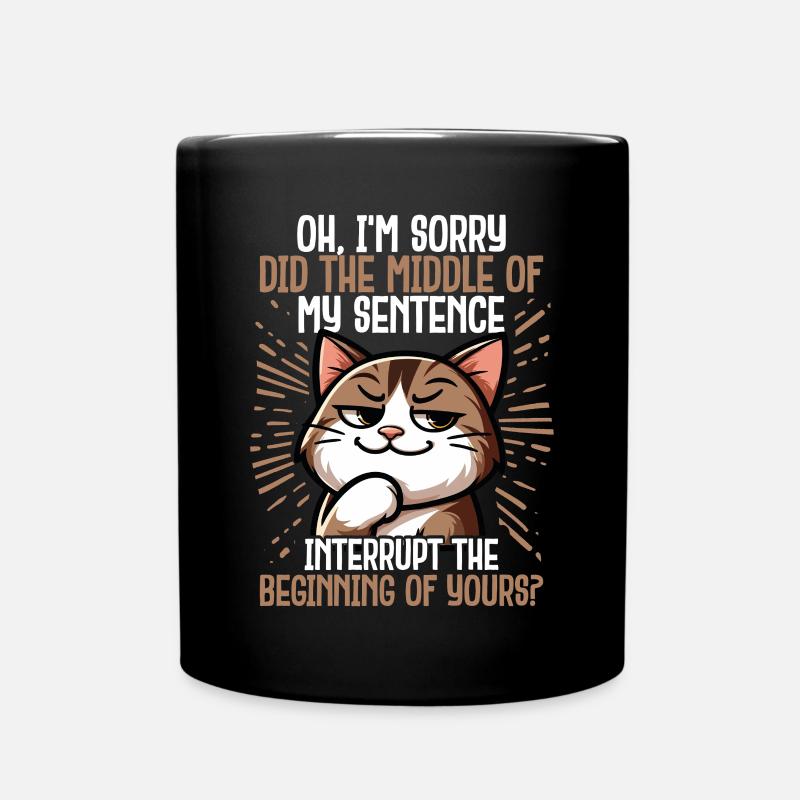 Sarkastische Katzenhaltung Lustig Introvertierter - Tasse einfarbig - Schwarz