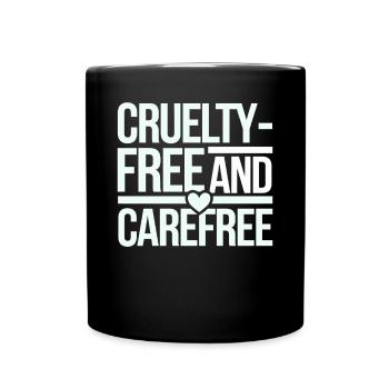 Vegan Vegetarian: Cruelty-Free And Carefree - Full Colour Mug - black - Front