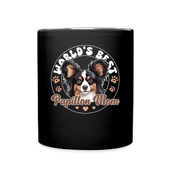 Kontinentaler Zwergspaniel World's best Papillon - Tasse einfarbig - Schwarz - Vorne