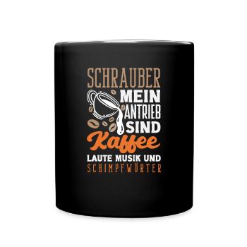 Tournevis Mon lecteur est du café Musique forte - Mug uni - noir - Devant