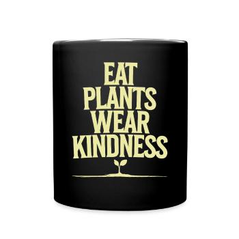 Food Plants Wear Friendliness Vegan - Full Colour Mug - black - Front
