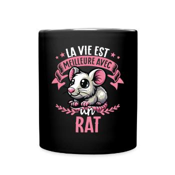 La vie est meilleure avec un rat - sweet rat - Mug uni - noir - Devant