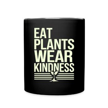 Manger des plantes Paresseux Amabilité Végétalien - Mug uni - noir - Devant