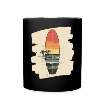 Surfbrett - Tasse einfarbig - Schwarz - Vorne