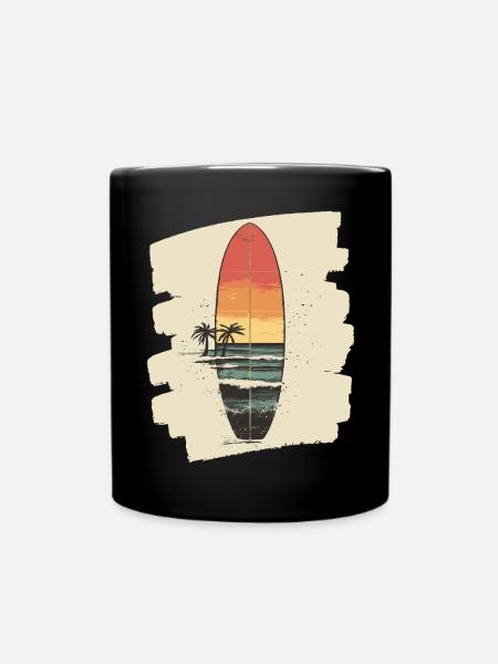 Surfbrett - Tasse einfarbig - Schwarz