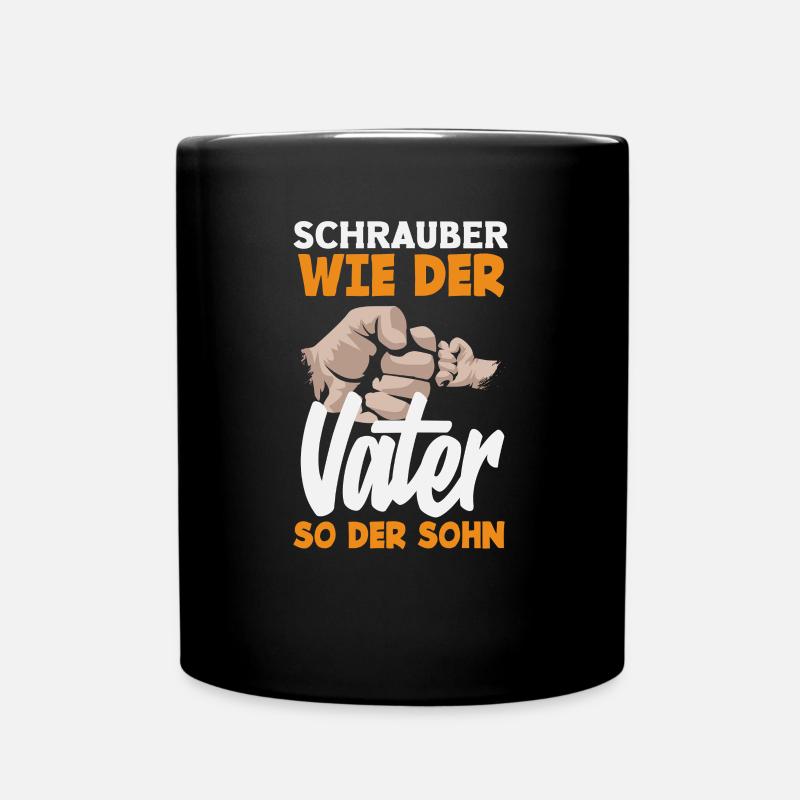 Schrauber Wie Der Vater So Der Sohn - Tasse einfarbig - Schwarz