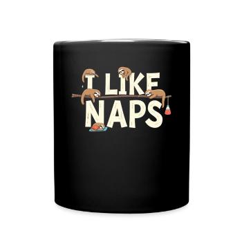 Sloth Sleep Funny Relax Outfit Nap - Full Colour Mug - black - Front