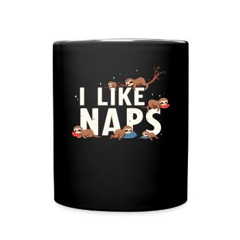 Sloth Sleep Funny Relax Outfit Nap - Full Colour Mug - black - Front