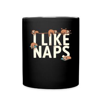 Sloth Sleep Funny Relax Outfit Nap - Full Colour Mug - black - Front