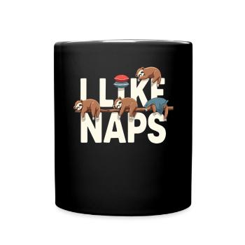 Sloth Sleep Funny Relax Outfit Nap - Full Colour Mug - black - Front