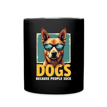 Lustiges Hunde Hundehalter Hundeliebhaber Hund - Tasse einfarbig - Schwarz - Vorne