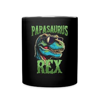 Papasaurus Rex T Rex Dinosaur Father's Day Gift - Full Colour Mug - black - Front