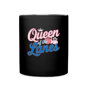 Reine des pistes bowling femme passion - Mug uni - noir - Devant