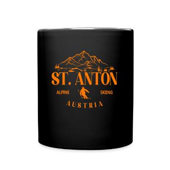 Skigebiet St. Anton Arlberg Österreichische Alpen - Tasse einfarbig - Schwarz - Vorne