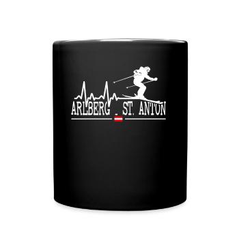 Skigebiet St. Anton Arlberg Österreichische Alpen - Tasse einfarbig - Schwarz - Vorne