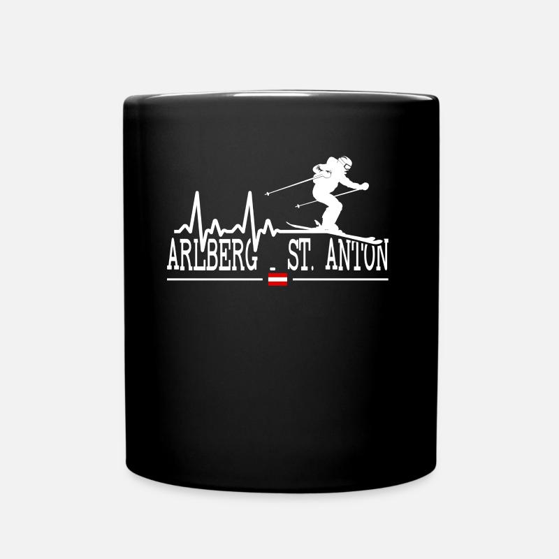 St. Anton Arlberg Ski Resort Austrian Alps - Full Colour Mug - black