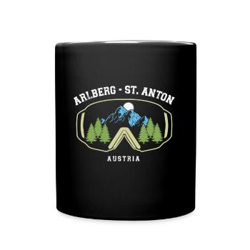 Skigebiet St. Anton Arlberg Österreichische Alpen - Tasse einfarbig - Schwarz - Vorne