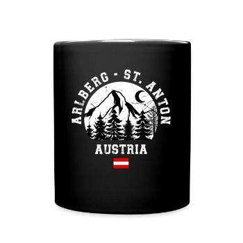 Skigebiet St. Anton Arlberg Österreichische Alpen - Tasse einfarbig - Schwarz - Vorne