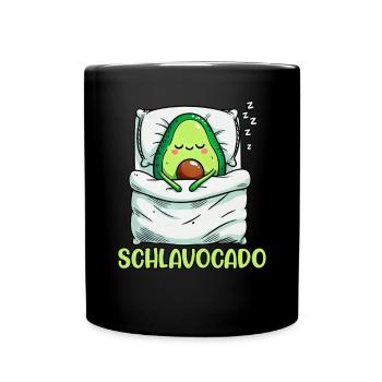 Schlavocado Avocado Schlafliebhaber Kawaii Avocado - Tasse einfarbig - Schwarz - Vorne