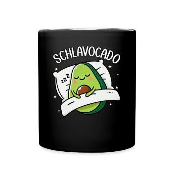 Schlavocado Avocado Schlafliebhaber Kawaii Avocado - Tasse einfarbig - Schwarz - Vorne