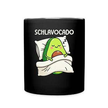 Schlavocado Avocado Schlafliebhaber Kawaii Avocado - Tasse einfarbig - Schwarz - Vorne