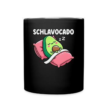 Schlavocado Avocado Schlafliebhaber Kawaii Avocado - Tasse einfarbig - Schwarz - Vorne
