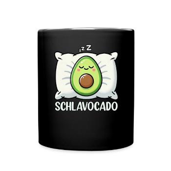 Schlavocado Avocado Schlafliebhaber Kawaii Avocado - Tasse einfarbig - Schwarz - Vorne