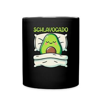 Schlavocado Avocado Schlafliebhaber Kawaii Avocado - Tasse einfarbig - Schwarz - Vorne