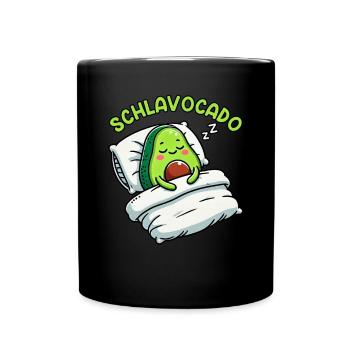 Schlavocado Avocado Schlafliebhaber Kawaii Avocado - Tasse einfarbig - Schwarz - Vorne