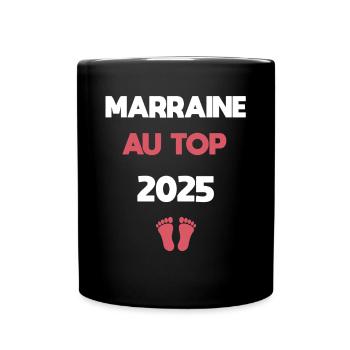 marraine au top 2025 annonce grossesse - Mug uni - noir - Devant