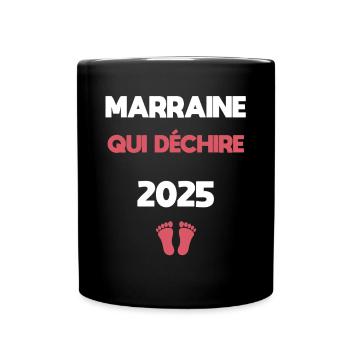 Patentante, die die Schwangerschaftsankündigung 2025 rockt - Tasse einfarbig - Schwarz - Vorne