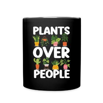 Plant Lover Gardening Plants Over - Tasse einfarbig - Schwarz - Vorne