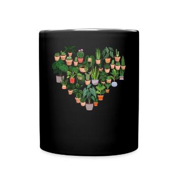 Amoureux des plantes Jardinage Coeur - Mug uni - noir - Devant