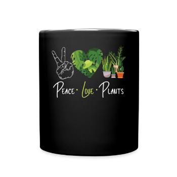 Amoureux des plantes Jardinage Paix Amour - Mug uni - noir - Devant