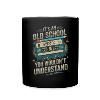 Retro Vibes – 1992 Edition - Tasse einfarbig - Schwarz - Vorne
