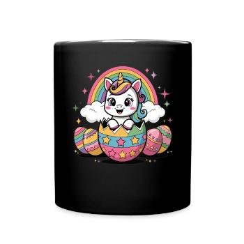 Magical Unicorn Easter Egg – Colorful Easter Gift - Full Colour Mug - black - Front