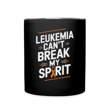 Orange Ribbon Acute Myeloid Leukemia Awareness - Full Colour Mug - black - Front